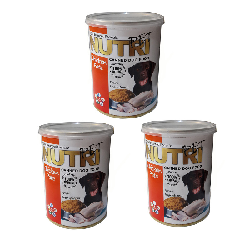 کنسرو غذای سگ نوتری پت مدل Chicken pate وزن 1275 گرم بسته 3 عددی