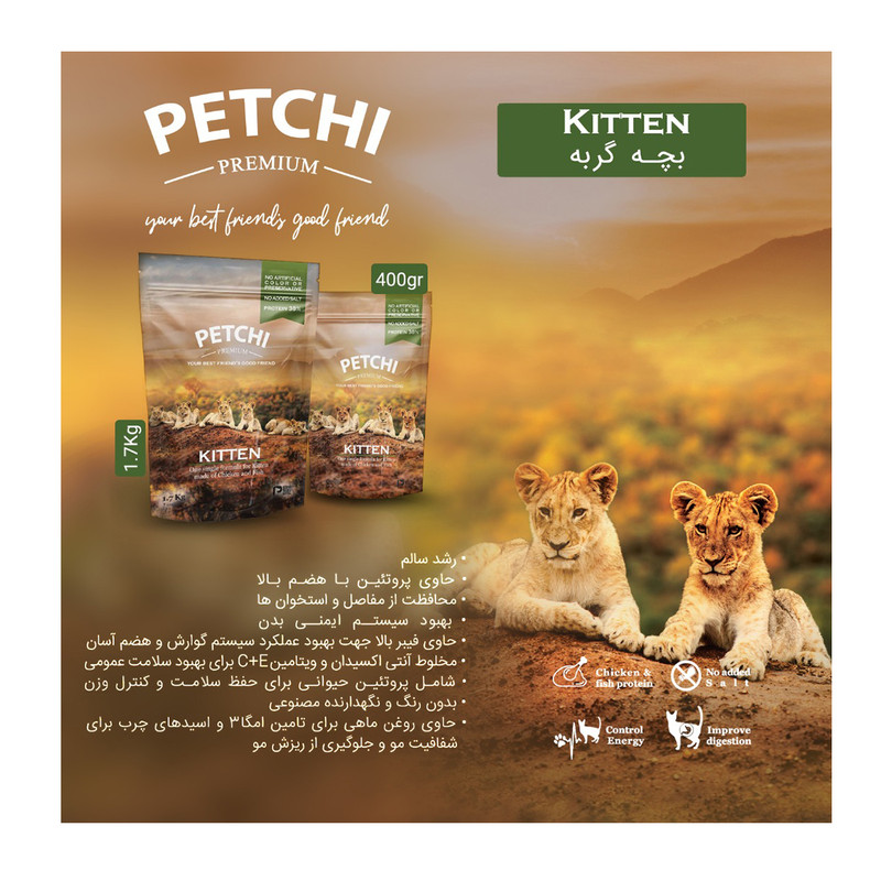 غذای خشک پریمیوم پتچی مدل Kitten وزن 1.7 کیلوگرم