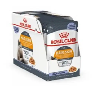 پوچ گربه رویال کنین مدل هیر اند اسکین ژلی وزن 85 گرم بسته 12 عددی