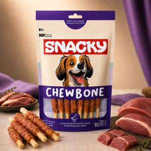 تشویقی سگ اسنکی مدل Chewbone Wrapped Munchy Stick با طعم اردک بسته 10 عددی وزن 120 گرم