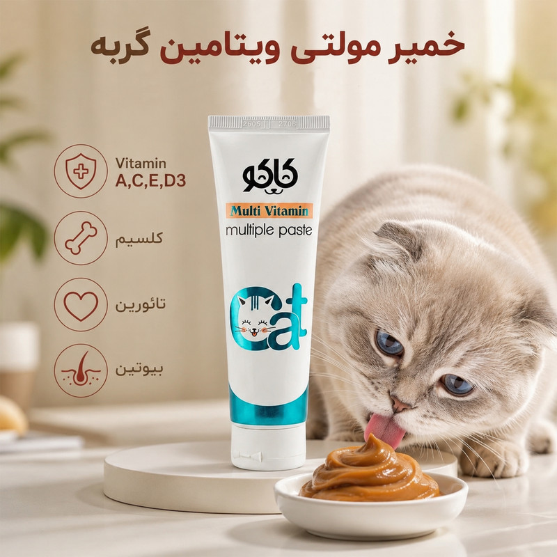 خمیر مولتی ویتامین گربه کاکو مدل Multiple Paste