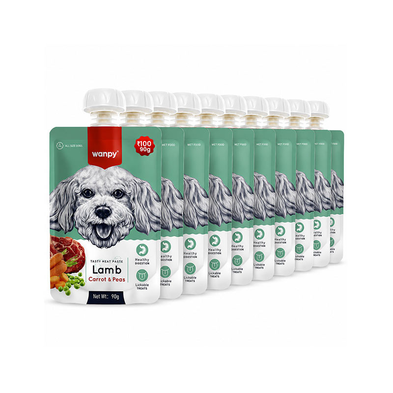 پودینگ سگ ونپی مدل Tasty Meat Paste طعم گوشت بره، هویج و نخود فرنگی بسته 10 عددی
