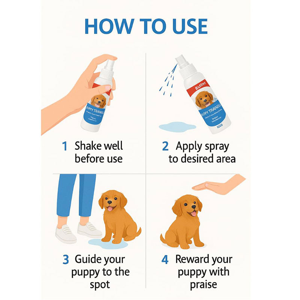 قطره توله سگ بایولاین مدل تعلیم ادرار Puppy Training Spray حجم 120 میلی‌لیتر
