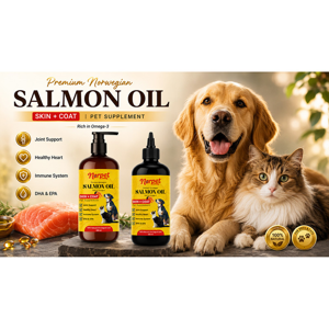 مکمل روغن ماهی سالمون نورپت مخصوص سگ و گربه مدل Premium حجم ۵۰۰ میلی لیتر
