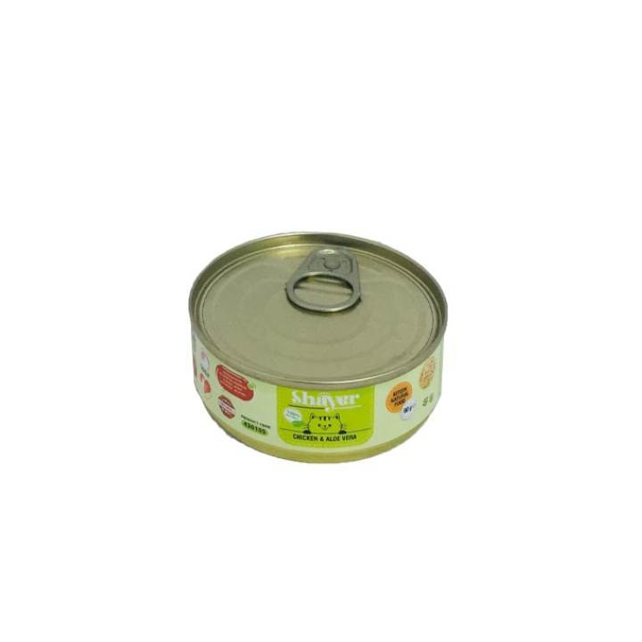 کنسرو غذای گربه شایر مدل Chicken&AloeVera وزن 90 گرم بسته 12 عددی