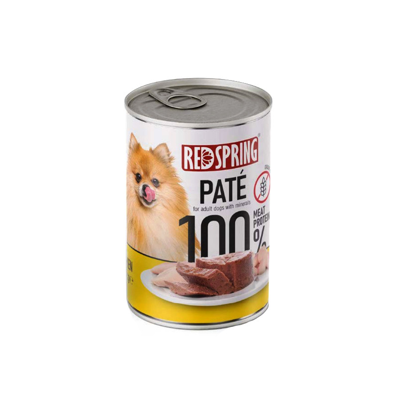 کنسرو غذای سگ بالغ رداسپرینگ مدل Dog Chicken Pate طعم مرغ خالص وزن 400 گرم بسته 6 عددی