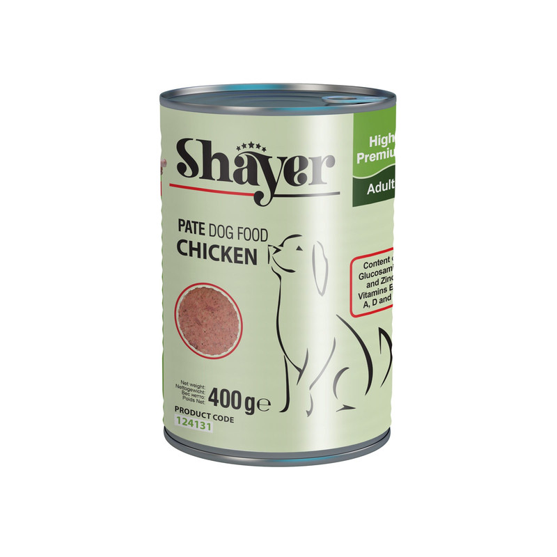 کنسرو غذای سگ شایر مدل Chicken کد 124131 وزن 400 گرم بسته 6 عددی