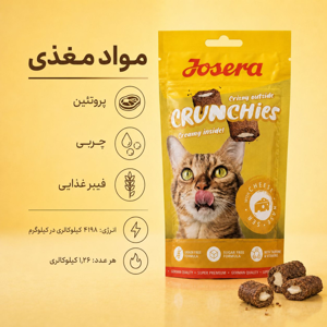 تشویقی گربه جوسرا مدل Crunchies طعم پنیری وزن 60 گرم