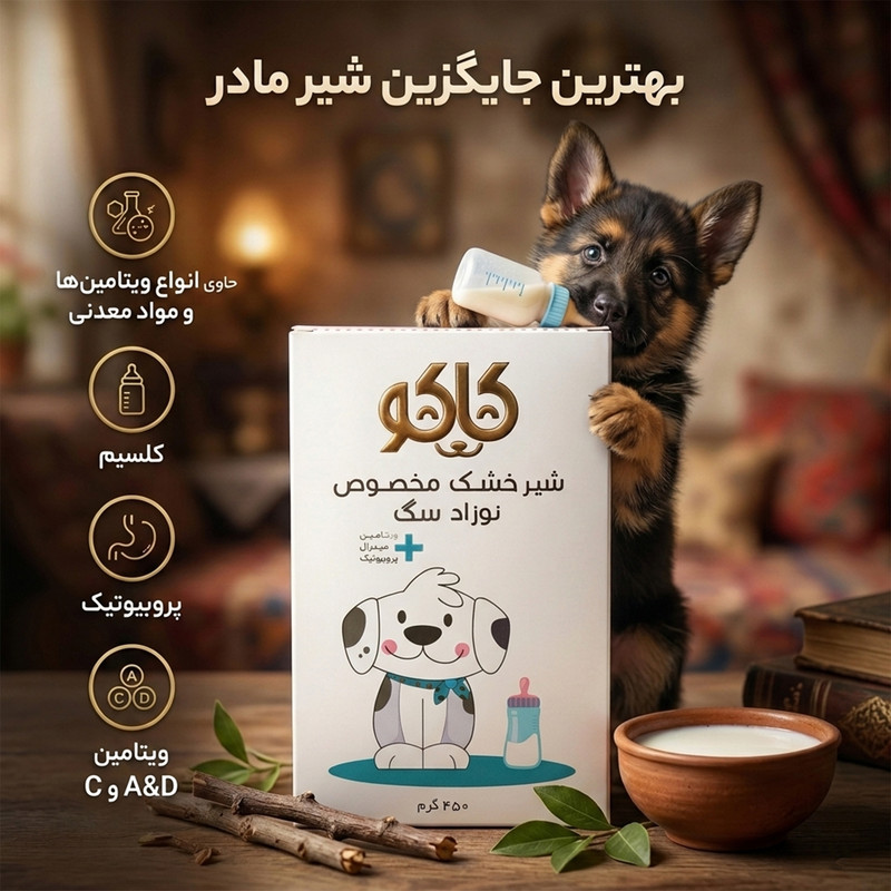 شیر خشک سگ کاکو مدل Mineral مناسب همه نژادها وزن 450 گرم