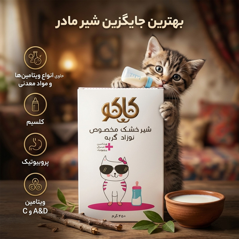 شیر خشک گربه کاکو مدل Mineral وزن 450 گرم