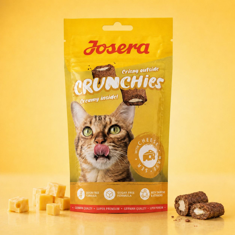تشویقی گربه جوسرا مدل Crunchies طعم پنیری وزن 60 گرم