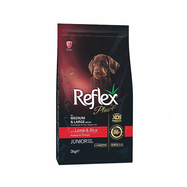 غذای سگ نابالغ رفلکس پلاس مدل Reflex Lamb and Rice وزن 3 کیلوگرم