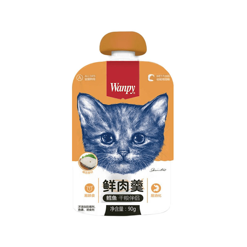 پودینگ بچه گربه ونپی مدل سفارش چین با طعم مرغ و ماهی کاد بسته 5 عددی