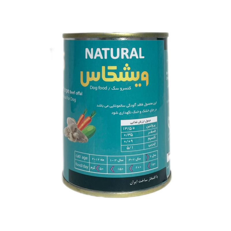 کنسرو غذای سگ ویشکاس مدل پته طعم گوشت گوساله و جگر بره وزن 380 گرم