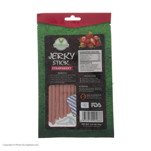 تشویقی سگ ووجی برند مدل  Jerky Stick Strawberry 905886 کد 1534 وزن 70 گرم