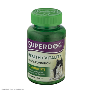 قرص مکمل سگ ویتابیوتیکس مدل  SuperDog Health Vitality بسته 60 عددی