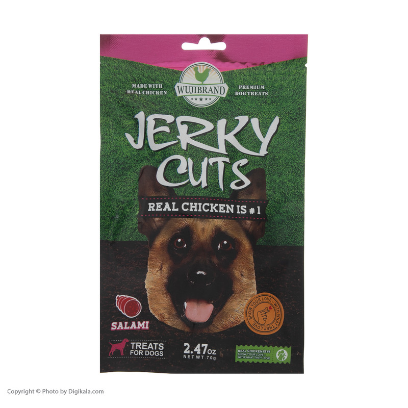 تشویقی سگ ووجی برند مدل Jerky Cuts کد 1522 وزن 70 گرم