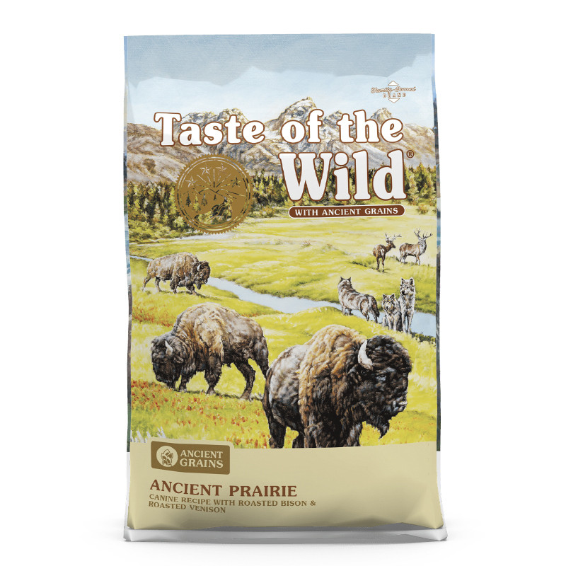 غذای خشک سگ بالغ تیست آف ویلد مدل Ancient Prairie Canine Recipe طعم گوشت گوزن و گاومیش وزن 2270 کیلوگرم