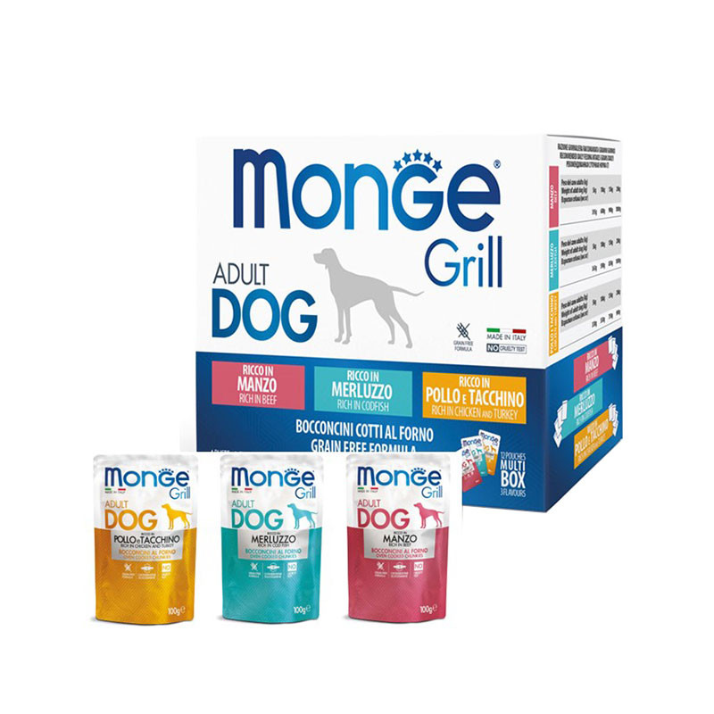 پوچ سگ مونژ مدل Grill Multi Pack وزن 100 گرم بسته 12 عددی
