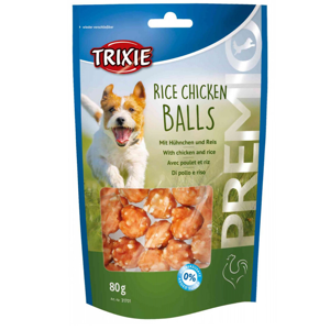 غذای تشویقی سگ تریکسی مدل Rice Chicken Balls وزن 80 گرم