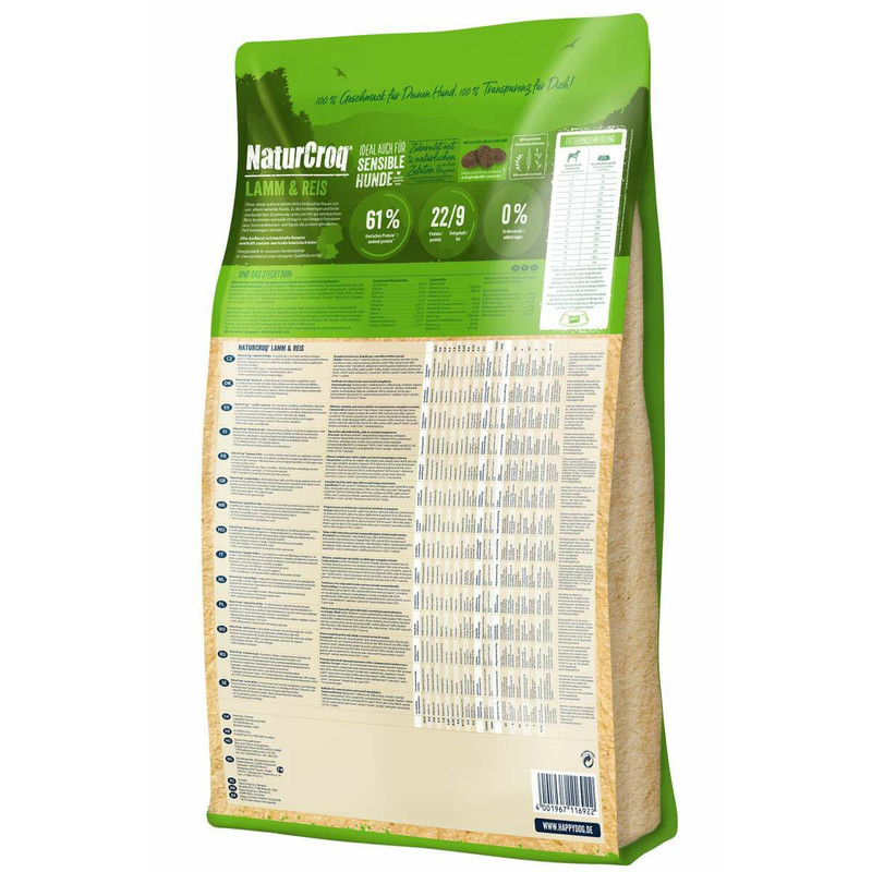 غذا خشک سگ هپی داگ مدل NaturCroq Lamb and Rice وزن 15 کیلوگرم