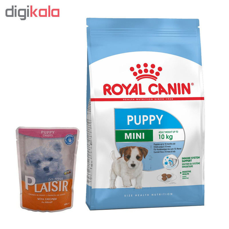 غذای خشک سگ رویال کنین مدل PUPPY MINI وزن 2 کیلوگرم به همراه پوچ