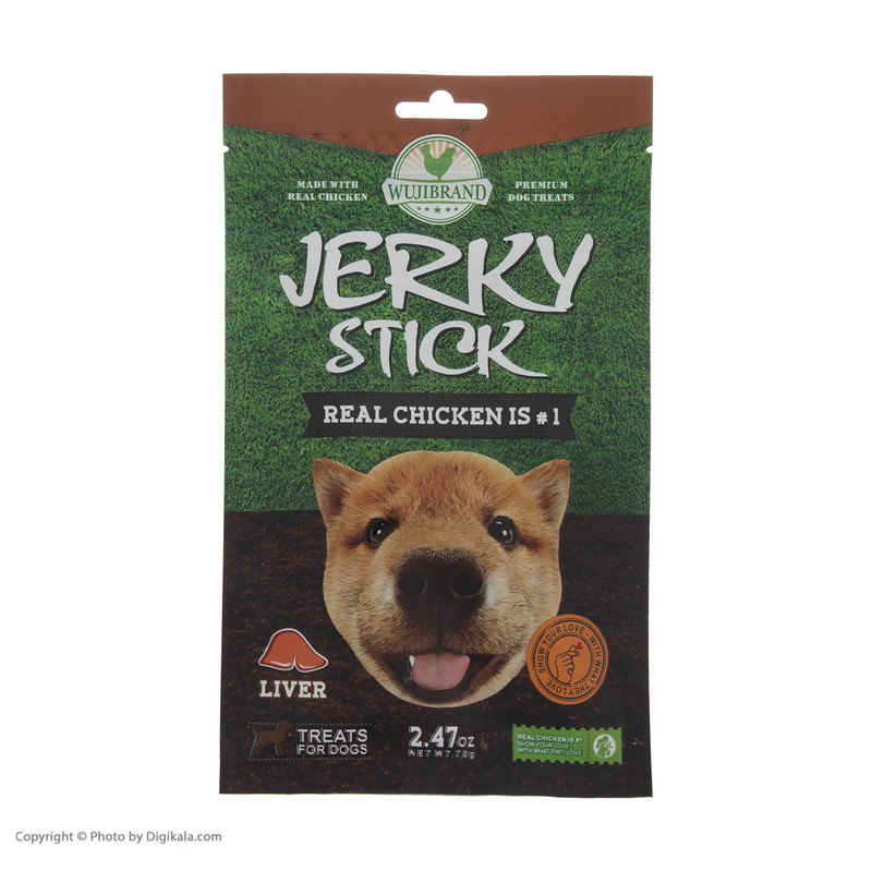 غذای تشویقی سگ ووجی برند Jerky Stick Liver 905824 کد 1530 وزن 70 گرم