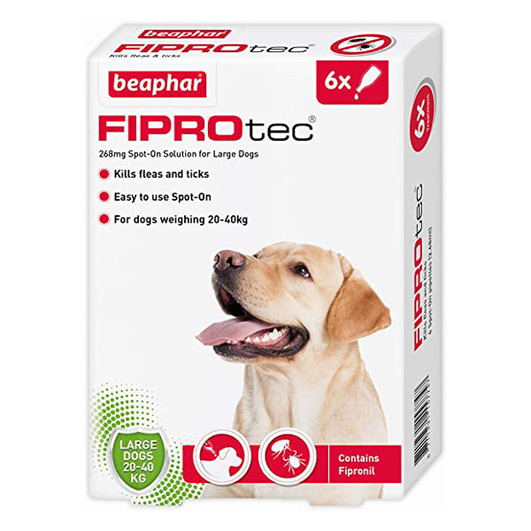قطره ضد کک و کنه سگ بیفار مدل fiprotec for large dog حجم 0.4 میلی لیتر بسته 4 عددی