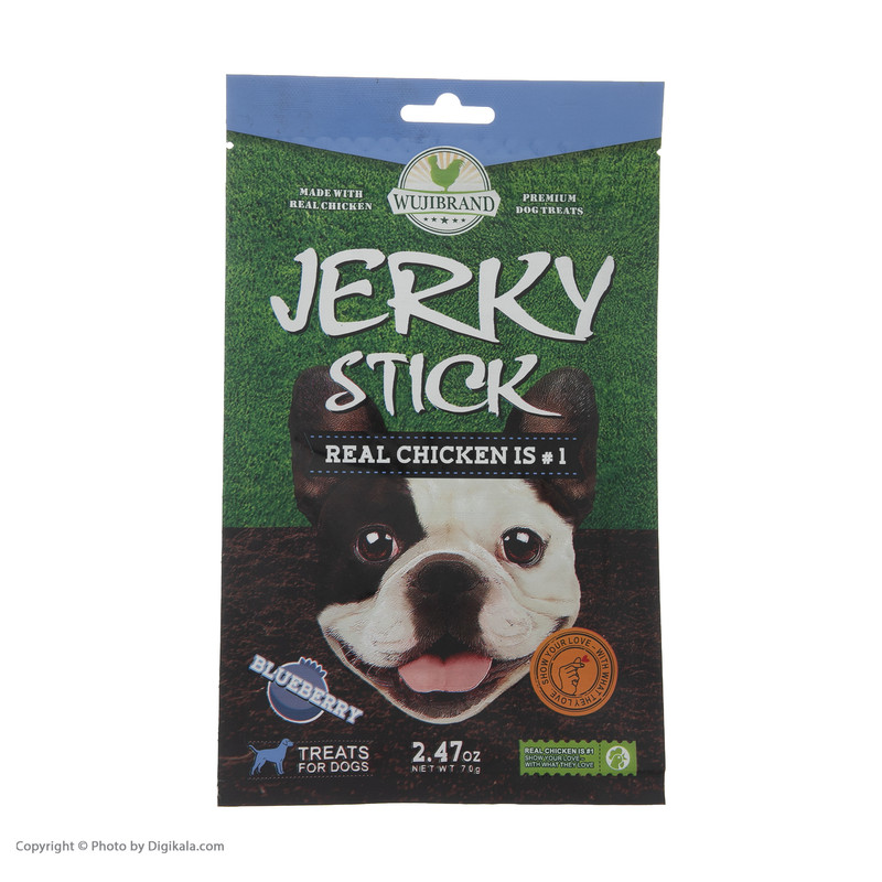 تشویقی سگ ووجی برند مدل Jerky Stick Blueberry 905879 کد 1533 وزن 70 گرم