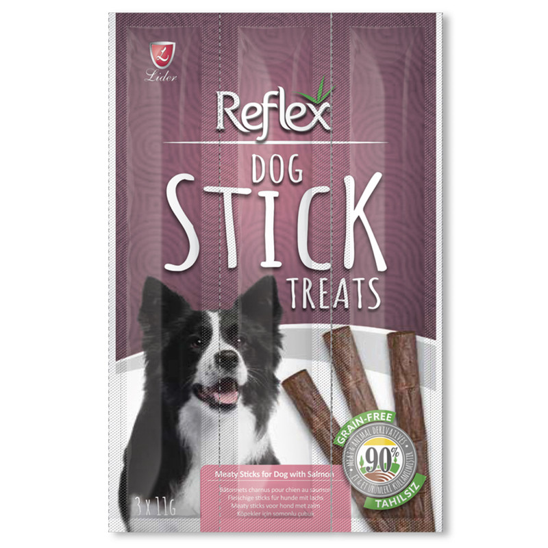 تشویقی سگ رفلکس مدل stick treats وزن 33 گرم مجموعه 3 عددی