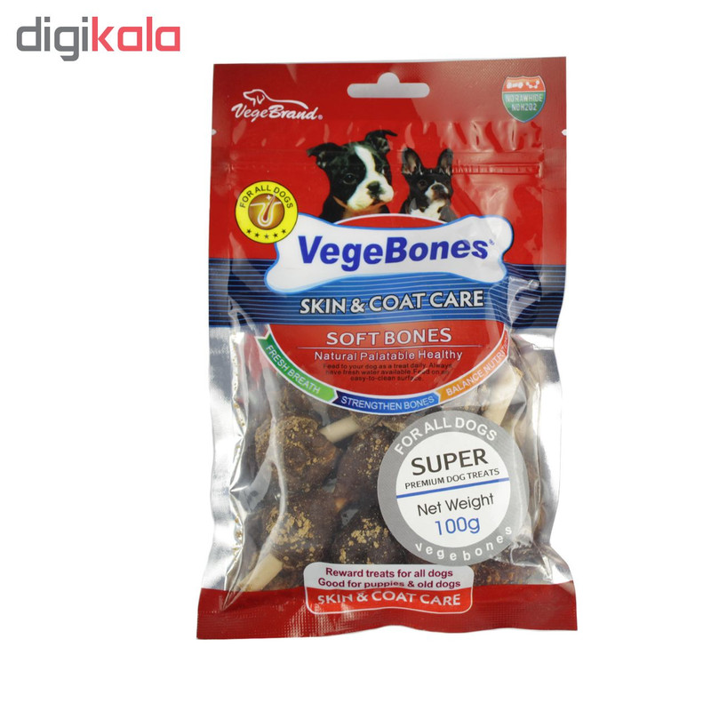 اسنک تشویقی سگ ویجی بونز مدل Chicken Dumbbel وزن 100 گرم