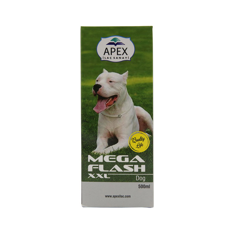 محلول عضله ساز سگ اپکس مدل Mega Flash XXL حجم 500 میلی لیتر