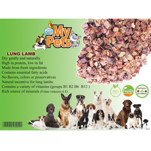 غذای تشویقی سگ مای پتز مدل SNACK LUNG LAMBS وزن 100 گرم
