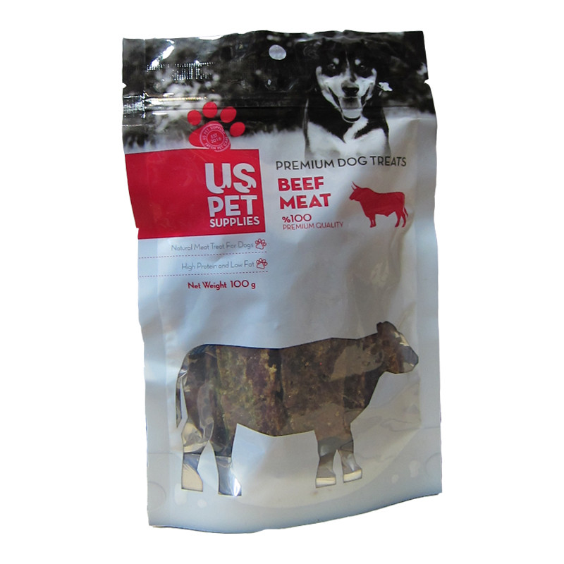 تشویقی سگ یو اس پت مدل Beef Steak وزن 100 گرم
