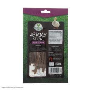 تشویقی سگ ووجی برند مدل Jerky Stick Duck 905855 کد 1531 وزن 70 گرم