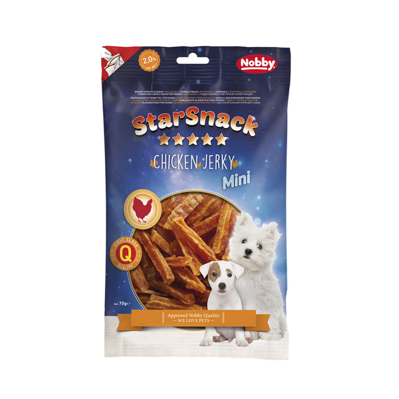 تشویقی سگ نوبی مدل chicken jerky مینی کد1003 وزن 70 گرم