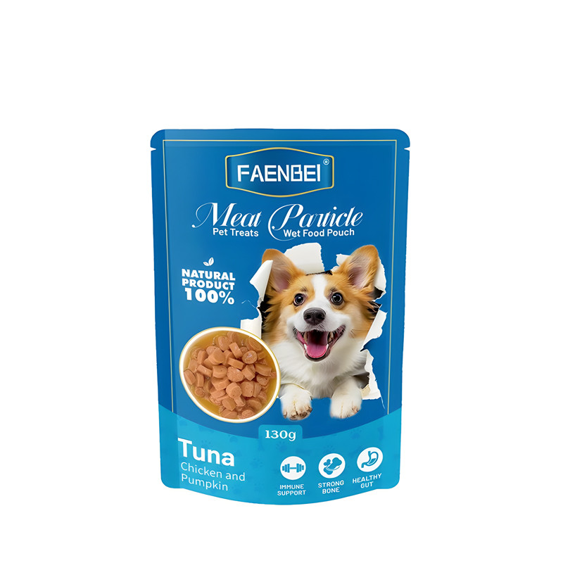 پوچ سگ فنبی مدل Pouch با طعم ماهی تن و مرغ و کدو وزن 130 گرم