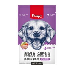 پوچ سگ ونپی مدل سفارش چین با طعم مرغ و سبزیجات وزن 80 گرم