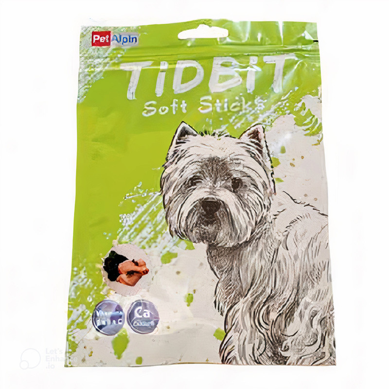 تشویقی سگ تیدبیت مدل chicken and vegetable وزن 60 گرم