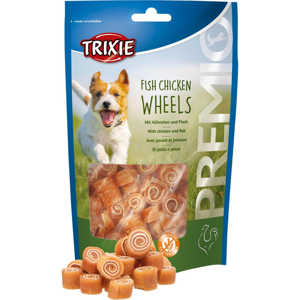 تشویقی سگ تریکسی مدل Trixie fish chicken wheels وزن 75 گرم