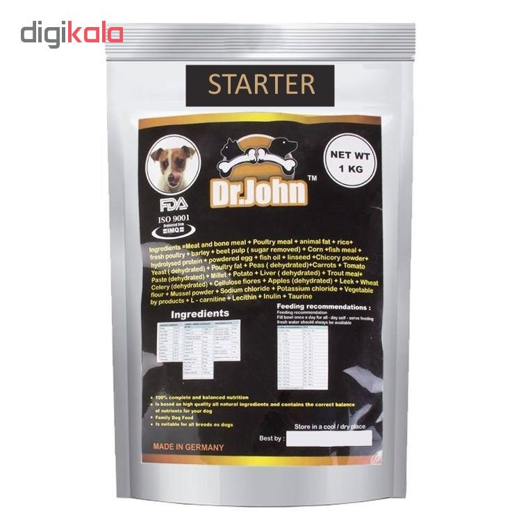 غذای خشک توله سگ دکتر ژان مدل Starter وزن 1 کیلوگرم