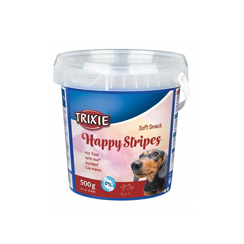 غذای تشویقی سگ تریکسی مدل Happy Stripes وزن 500 گرم