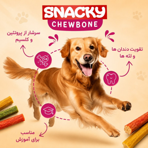 تشویقی سگ اسنکی مدل Chewbone Munchy Twisted Stick طعم گوشت گاو وزن 105 گرم