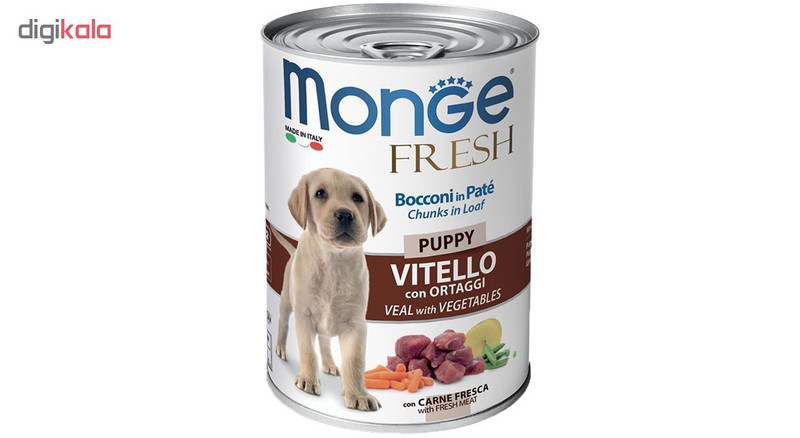 کنسرو سگ مونژ مدل Chunks Puppy Veal and Vegetables-14441 با طعم گوساله و سبزیجات وزن 400 گرم1007796