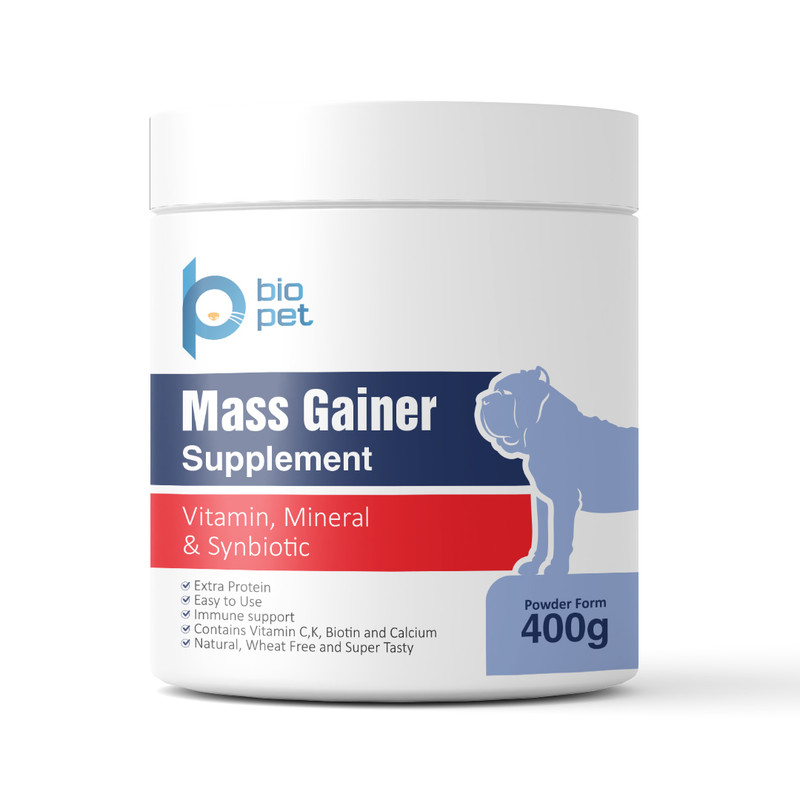 پودر مکمل سگ بایو پت مدل عضلهساز Mass Gainer وزن 400 گرم