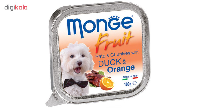 خوراک سگ مونگه مدل Pate & Chunks With Duck & Orange-13239 با طعم اردک و پرتغال وزن 100 گرم