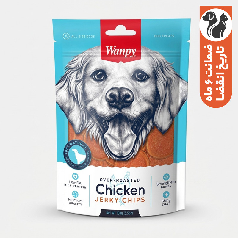 تشویقی سگ ونپی مدل Chicken Jerky Chips با طعم مرغ وزن 100 گرم