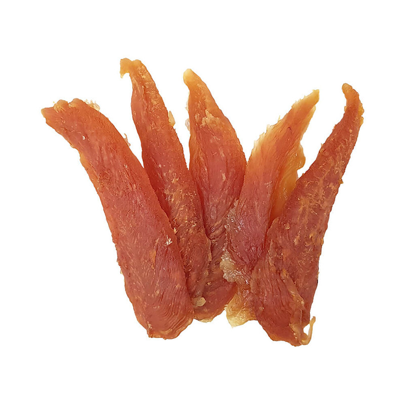 تشویقی سگ هاپومیل مدل فیله نرم مرغ کد Soft Chicken Fillets وزن 100 گرم