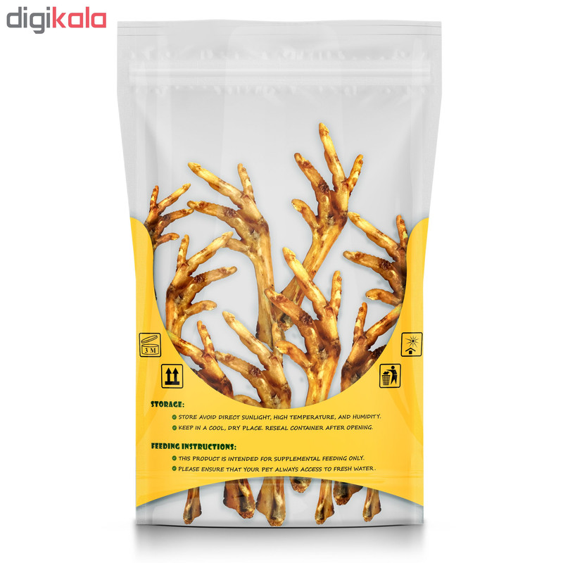تشویقی سگ لوریتا مدل DRIED CHICKEN FEET وزن ١٨٠ گرم