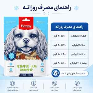 تشویقی سگ ونپی مدل Chicken Dumbell با طعم مرغ وزن 100 گرم